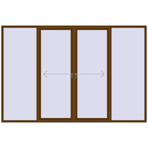 Розсувні терасні двері 3300x2200 мм REHAU SYNEGO (Похило-зсувні) WALNUT з двох сторін. Вид зсередини Купити Розсувні терасні двері 3300x2200 мм REHAU SYNEGO (Похило-зсувні) WALNUT з двох сторін