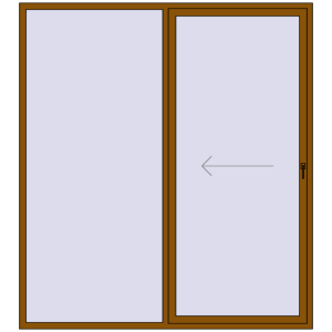 Купити Розсувні терасні двері 2250x2500 мм REHAU GENEO HST GOLDEN OAK з двох сторін