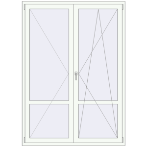 Балконні двері 1500x2100 мм REHAU Euro 60. Вид зсередини Купити Балконні двері 1500x2100 мм REHAU Euro 60