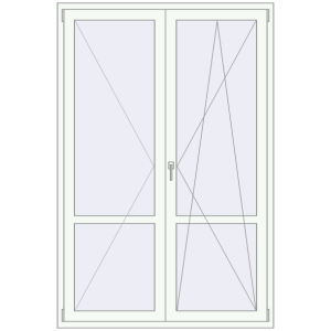 Купити Балконні двері 1400x2100 мм REHAU Euro 60 Білий (RAL 9016) з двох сторін