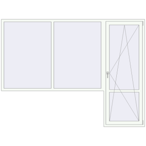 Купити Балконні двері 2800x2100 мм REHAU Euro 60 Білий (RAL 9016) з двох сторін