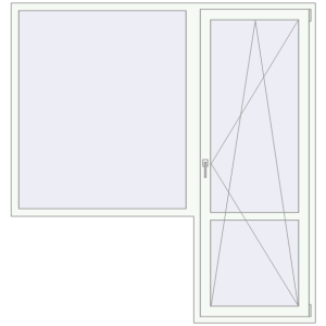 Купити Балконні двері 2000x2100 мм REHAU Euro 60 Білий (RAL 9016) з двох сторін