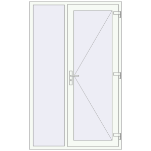 Вхідні двері 1300x2100 мм REHAU Euro-Design 60. Вид зсередини Купити Вхідні двері 1300x2100 мм REHAU Euro-Design 60