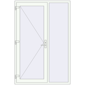 Вхідні двері 1400x2100 мм REHAU Euro-Design 60. Вид зсередини Купити Вхідні двері 1400x2100 мм REHAU Euro-Design 60