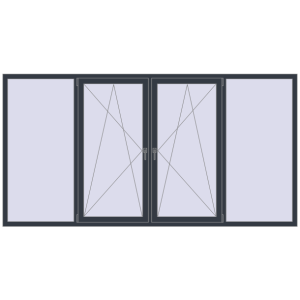 Купити Вікна 3000x1550 мм REHAU Euro 60 ANTHRACITE_GREY_STRUKTURAL з двох сторін