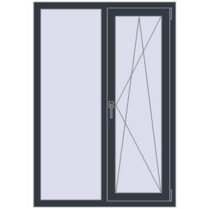 Купити Вікна 1000x1450 мм REHAU Euro 70 ANTHRACITE_GREY_STRUKTURAL з двох сторін