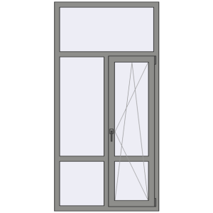 Купити Вікна 1000x2000 мм Altest Pony 375 RAL 9007 Grey aluminium з двох сторін