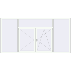 Вікна 3000x1500 мм REHAU Euro 60 Білий (RAL 9016) з двох сторін. Вид зсередини Купити Вікна 3000x1500 мм REHAU Euro 60 Білий (RAL 9016) з двох сторін