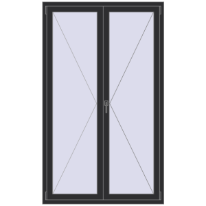 Купити Вікна 1200x2000 мм REHAU Euro 70 ANTHRACITE_GREY_GLATT з двох сторін