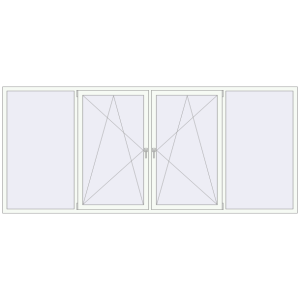 Вікна 3500x1500 мм REHAU Euro 70 Білий (RAL 9016) з двох сторін. Вид зсередини Купити Вікна 3500x1500 мм REHAU Euro 70 Білий (RAL 9016) з двох сторін