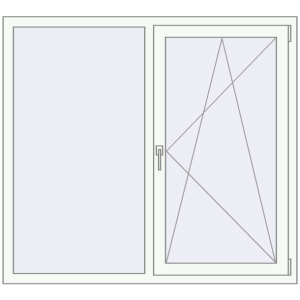 Вікна 1430x1300 мм REHAU SYNEGO MD Білий (RAL 9016) з двох сторін. Вид зсередини Купити Вікна 1430x1300 мм REHAU SYNEGO MD Білий (RAL 9016) з двох сторін