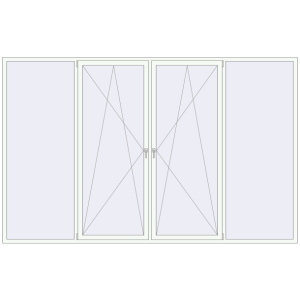 Вікна 3650x2300 мм REHAU SYNEGO MD Білий (RAL 9016) з двох сторін. Вид зсередини Купити Вікна 3650x2300 мм REHAU SYNEGO MD Білий (RAL 9016) з двох сторін