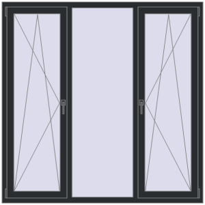 Купити Вікна 1700x1700 мм REHAU Euro 60 RAL 9017 Traffic black з двох сторін