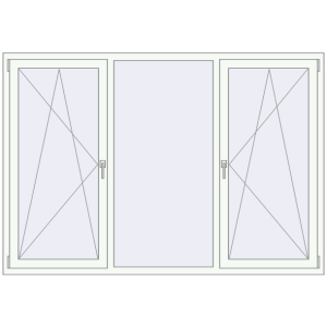 Купити Вікна 2100x1450 мм REHAU Euro 70 Білий (RAL 9016) з двох сторін