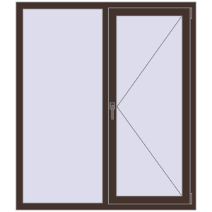 Купити Вікна 1300x1500 мм REHAU Euro 60 RAL 8017 Chocolate brown з двох сторін