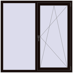 Купити Вікна 1500x1500 мм REHAU Euro 60 BLACK_BROWN з двох сторін