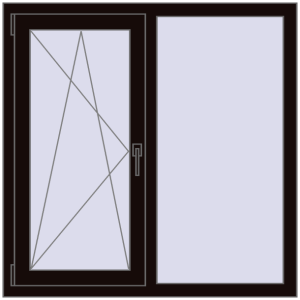 Купити Вікна 1100x1100 мм REHAU Euro 60 BLACK_BROWN з двох сторін