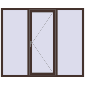 Вікна 1800x1500 мм REHAU Euro 60 RAL 8017 Chocolate brown з двох сторін. Вид зсередини Купити Вікна 1800x1500 мм REHAU Euro 60 RAL 8017 Chocolate brown з двох сторін