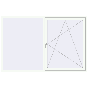 Вікна 2100x1370 мм REHAU Euro 60. Вид зсередини Купити Вікна 2100x1370 мм REHAU Euro 60