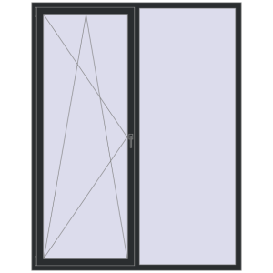 Купити Вікна 1800x2300 мм REHAU SYNEGO MD RAL 9017 Traffic black з двох сторін