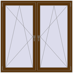 Купити Вікна 1500x1500 мм REHAU Euro 60 WALNUT з двох сторін