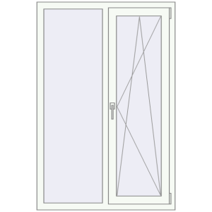 Купити Вікна 1000x1500 мм REHAU Euro 70 RAL 1014 Ivory ззовні