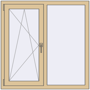 Купити Вікна 1100x1100 мм REHAU Euro 60 RAL 1014 Ivory з двох сторін