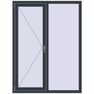 Вікна 1200x1600 мм REHAU Euro 70 ANTHRACITE_GREY_STRUKTURAL з двох сторін. Вид зсередини Купити Вікна 1200x1600 мм REHAU Euro 70 ANTHRACITE_GREY_STRUKTURAL з двох сторін