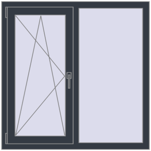 Вікна 1100x1100 мм REHAU Euro 60 ANTHRACITE_GREY_STRUKTURAL з двох сторін. Вид зсередини Купити Вікна 1100x1100 мм REHAU Euro 60 ANTHRACITE_GREY_STRUKTURAL з двох сторін