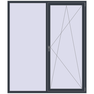 Купити Вікна 1800x2100 мм REHAU Euro 60 ANTHRACITE_GREY_STRUKTURAL з двох сторін