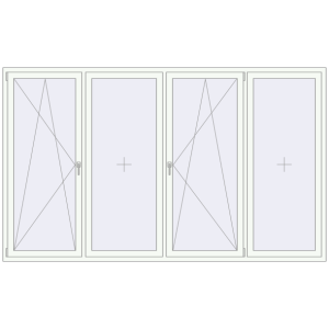 Вікна 3000x1800 мм REHAU Euro 70 Білий (RAL 9016) з двох сторін. Вид зсередини Купити Вікна 3000x1800 мм REHAU Euro 70 Білий (RAL 9016) з двох сторін