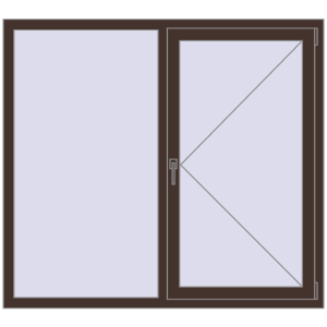 Купити Вікна 1500x1350 мм REHAU Euro 70 RAL 8017 Chocolate brown з двох сторін