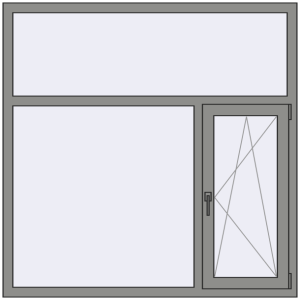Купити Вікна 1500x1500 мм Altest Pony 375 RAL 9007 Grey aluminium з двох сторін