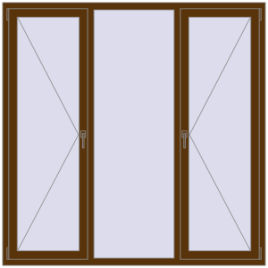 Вікна 1800x1800 мм REHAU Euro 60 WALNUT з двох сторін. Вид зсередини Купити Вікна 1800x1800 мм REHAU Euro 60 WALNUT з двох сторін