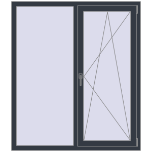 Вікна 1300x1500 мм REHAU Euro 60 ANTHRACITE_GREY_STRUKTURAL з двох сторін. Вид зсередини Купити Вікна 1300x1500 мм REHAU Euro 60 ANTHRACITE_GREY_STRUKTURAL з двох сторін