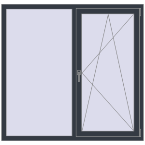 Купити Вікна 1480x1420 мм REHAU Brillant-Design ANTHRACITE_GREY_STRUKTURAL з двох сторін