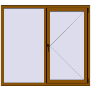 Вікна 1500x1350 мм REHAU Euro 70 GOLDEN OAK з двох сторін. Вид зсередини Купити Вікна 1500x1350 мм REHAU Euro 70 GOLDEN OAK з двох сторін