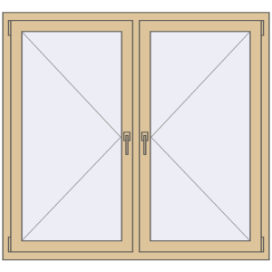 Купити Вікна 1400x1300 мм REHAU Euro 60 RAL 1014 Ivory з двох сторін