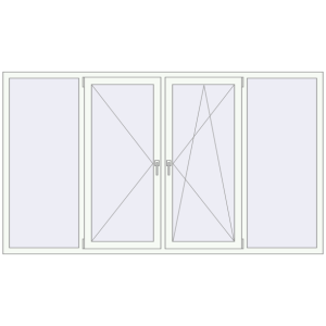 Вікна 2550x1450 мм REHAU Euro 60. Вид зсередини Купити Вікна 2550x1450 мм REHAU Euro 60