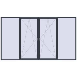 Купити Вікна 4000x2300 мм REHAU Euro 60 ANTHRACITE_GREY_STRUKTURAL з двох сторін