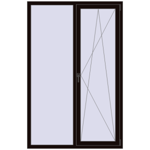 Купити Вікна 1300x2000 мм REHAU Brillant-Design BLACK_BROWN з двох сторін