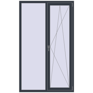 Купити Вікна 1200x2000 мм REHAU Euro 60 ANTHRACITE_GREY_STRUKTURAL з двох сторін