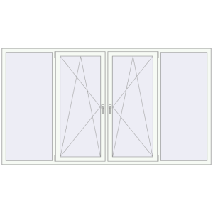 Вікна 2700x1500 мм REHAU Euro 60 Білий (RAL 9016) з двох сторін. Вид зсередини Купити Вікна 2700x1500 мм REHAU Euro 60 Білий (RAL 9016) з двох сторін