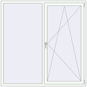 Вікна 1730x1735 мм REHAU SYNEGO MD Білий (RAL 9016) з двох сторін. Вид зсередини Купити Вікна 1730x1735 мм REHAU SYNEGO MD Білий (RAL 9016) з двох сторін