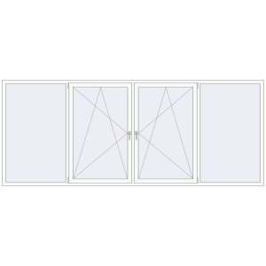 Вікна 3700x1500 мм REHAU Euro 70 Білий (RAL 9016) з двох сторін. Вид зсередини Купити Вікна 3700x1500 мм REHAU Euro 70 Білий (RAL 9016) з двох сторін