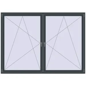 Купити Вікна 2380x1725 мм Altest Pony 375 RAL 7016 Anthracite grey з двох сторін