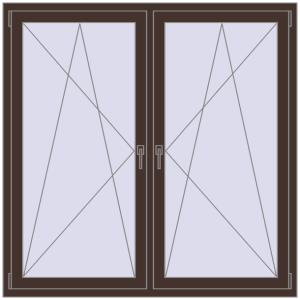 Купити Вікна 1500x1500 мм REHAU Euro 70 RAL 8017 Chocolate brown з двох сторін