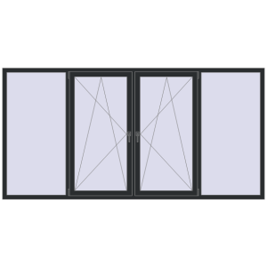 Вікна 3000x1500 мм REHAU Euro 60 RAL 9017 Traffic black з двох сторін. Вид зсередини Купити Вікна 3000x1500 мм REHAU Euro 60 RAL 9017 Traffic black з двох сторін