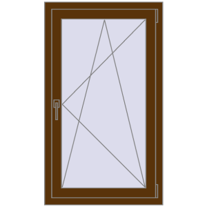 Вікна 700x1200 мм REHAU Euro 70 WALNUT з двох сторін. Вид зсередини Купити Вікна 700x1200 мм REHAU Euro 70 WALNUT з двох сторін