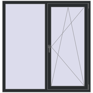 Купити Вікна 1500x1500 мм REHAU Euro 60 RAL 9017 Traffic black з двох сторін